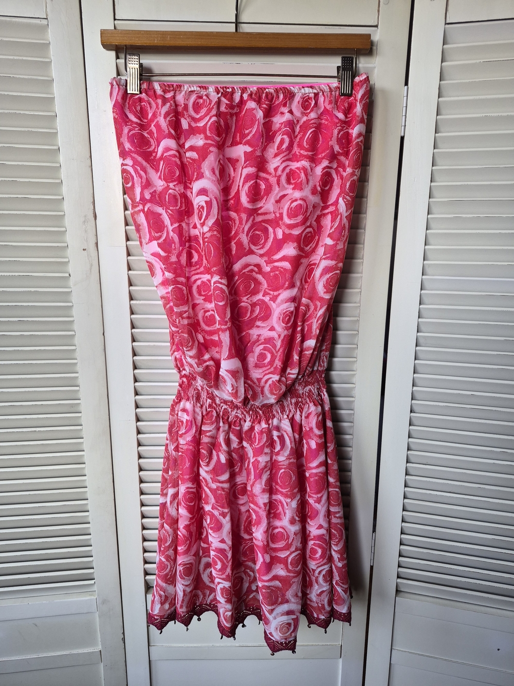 Cecilia Prado Brazil NWT Strapless Dress Crochet Trim Size Large